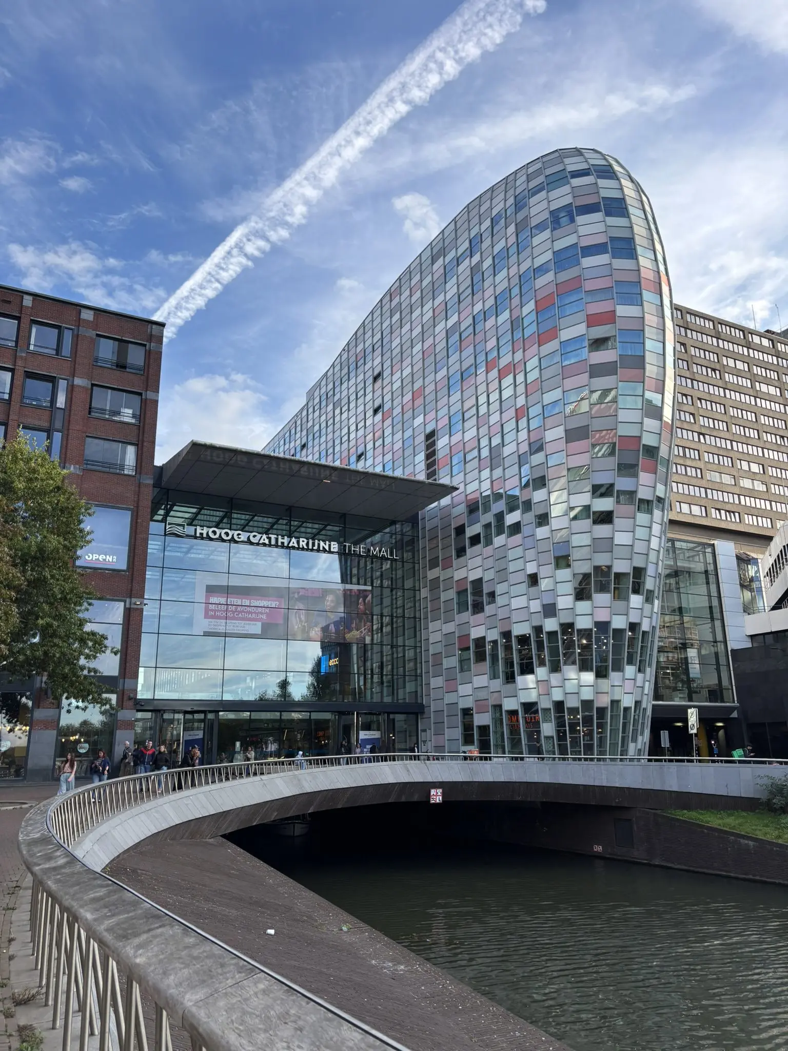 Modern architecture beside a canal in Utrecht