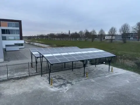 Solar carport over a car park