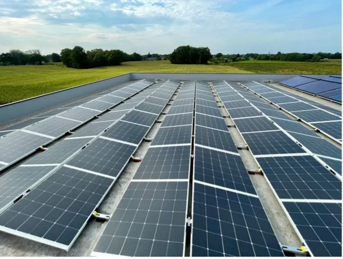 Rooftop solar array on Different Doors' building in Budel