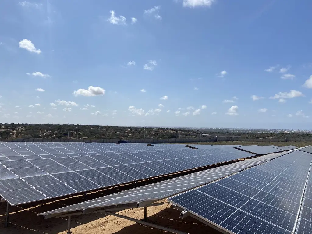 Large ground-mounted solar array