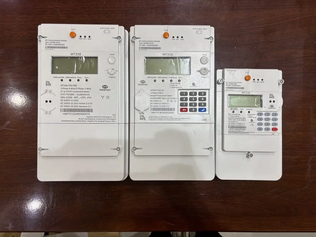 Three prepaid smart electricity meters